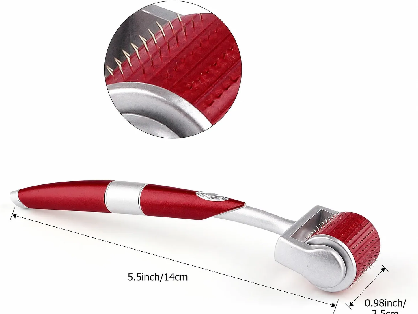 Titanium microneedle roller with size detail